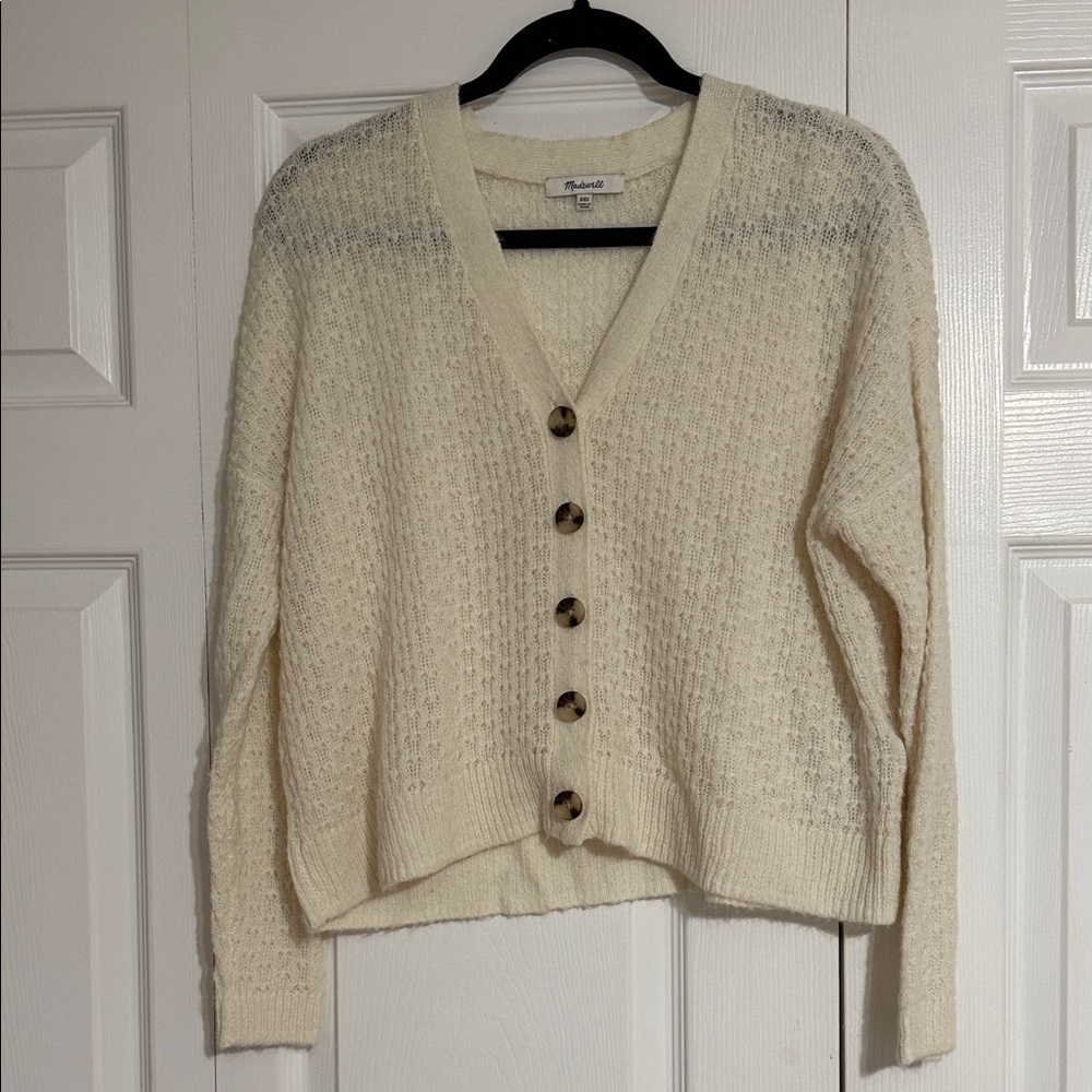 Madewell Cream Textured Cardigan